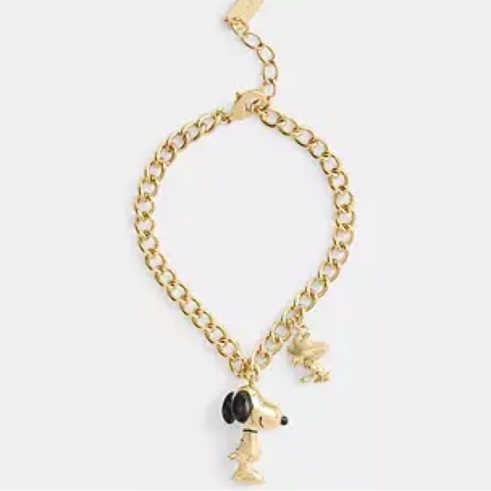 Coach X Peanuts Snoopy And Woodstock Charm Bracelet